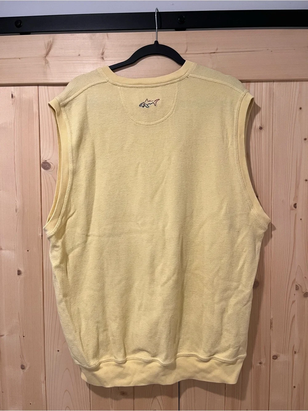 Greg Norman Collection Men’s V-Neck Cotton Sweater Vest in Pale Yellow XL 🦈 ⛳️